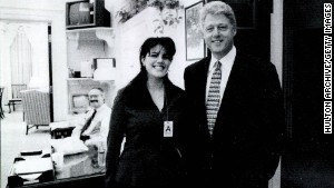 Lewinsky poses for a photo with President Clinton in this image submitted as evidence by Kenneth Starr\'s investigation and released by the House Judicary committee in September 1998.